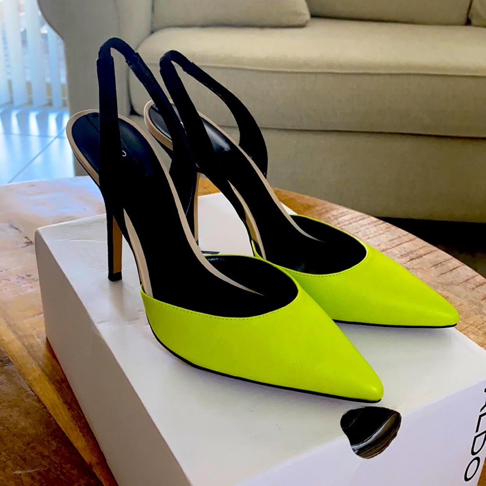 Neon yellow heels